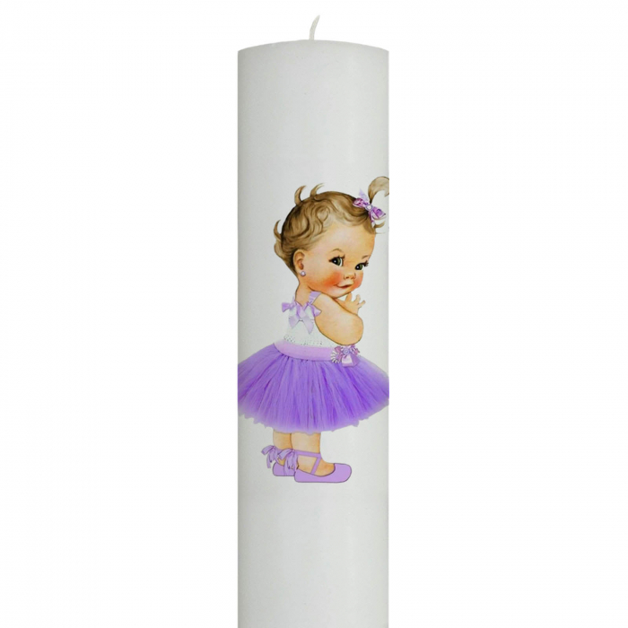 Lumanare Botez Printesa cu rochie mov [2]