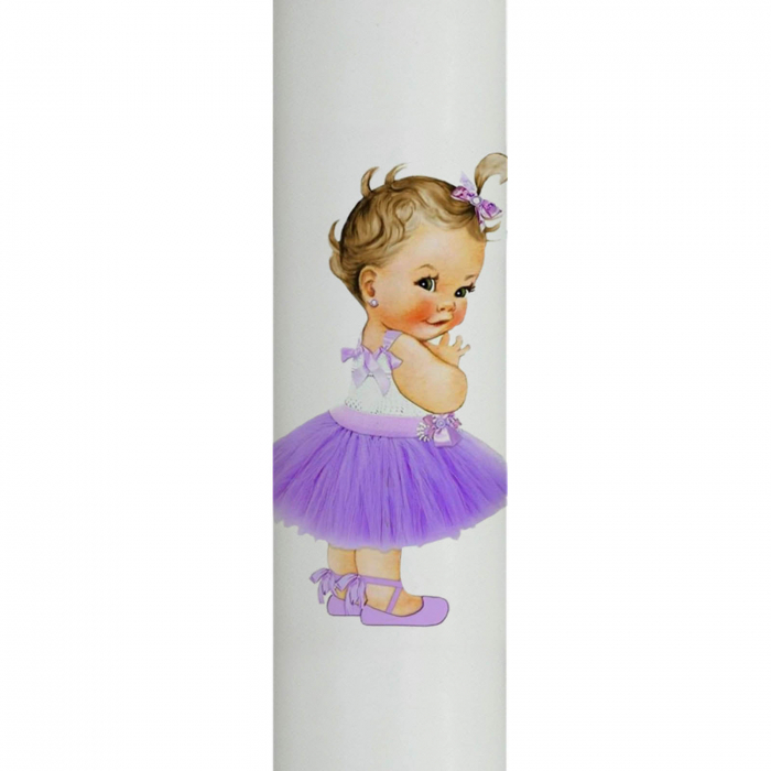 Lumanare Botez Printesa cu rochie mov [4]
