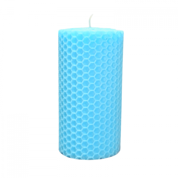 Lumanare Marturie din Ceara de Albine naturala tip fagure colorat - Albastru deschis [3]