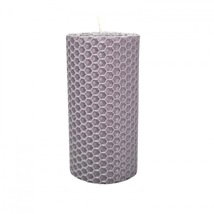 Lumanare Marturie din Ceara de Albine naturala tip fagure colorat Gri [3]