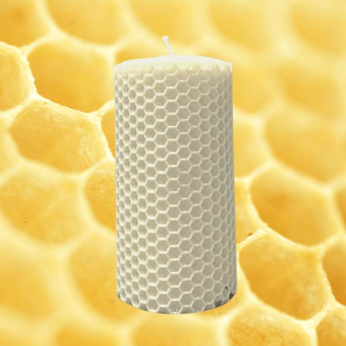 Lumanare Marturie din Ceara de Albine naturala tip fagure colorat - Ivory [2]