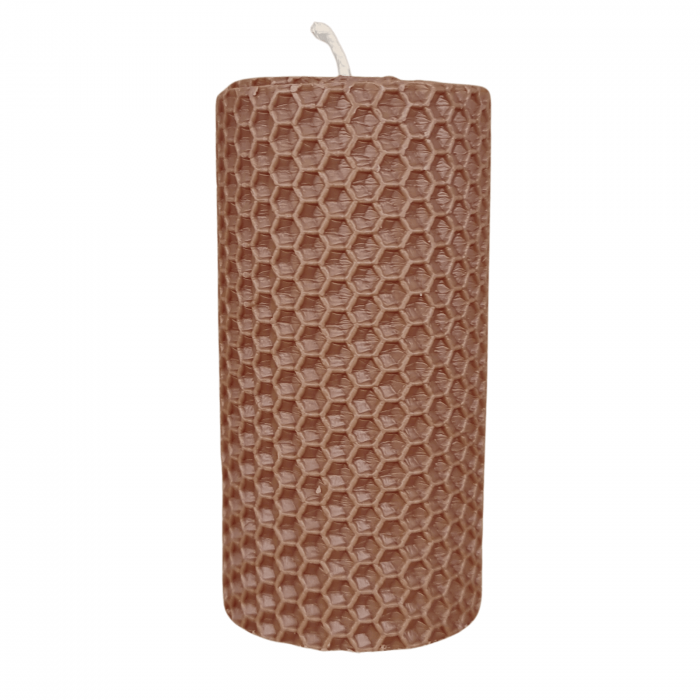 Lumanare Marturie din Ceara de Albine naturala tip fagure colorat Maro Cappuccino [4]