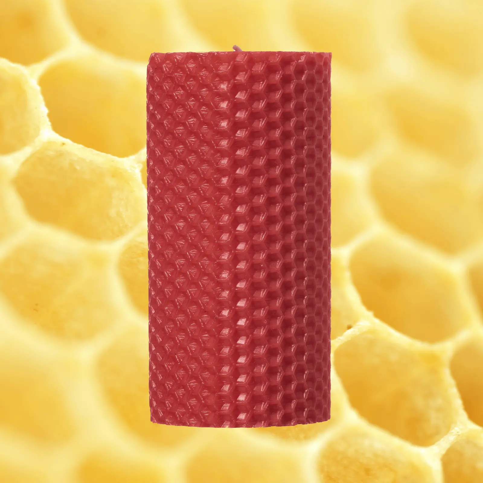 Lumanare Marturie din Ceara de Albine naturala tip fagure colorat - Portocaliu [3]