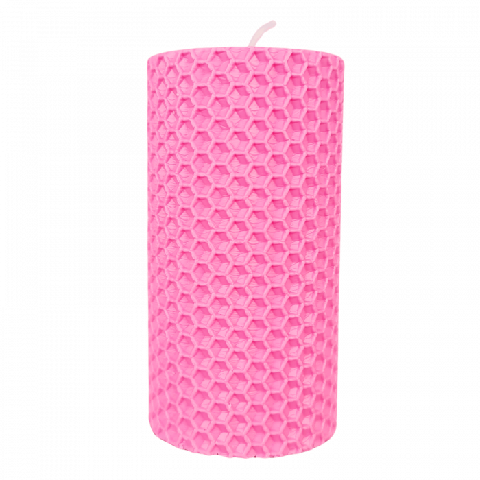 Lumanare Marturie din Ceara de Albine naturala tip fagure colorat - Roz [4]