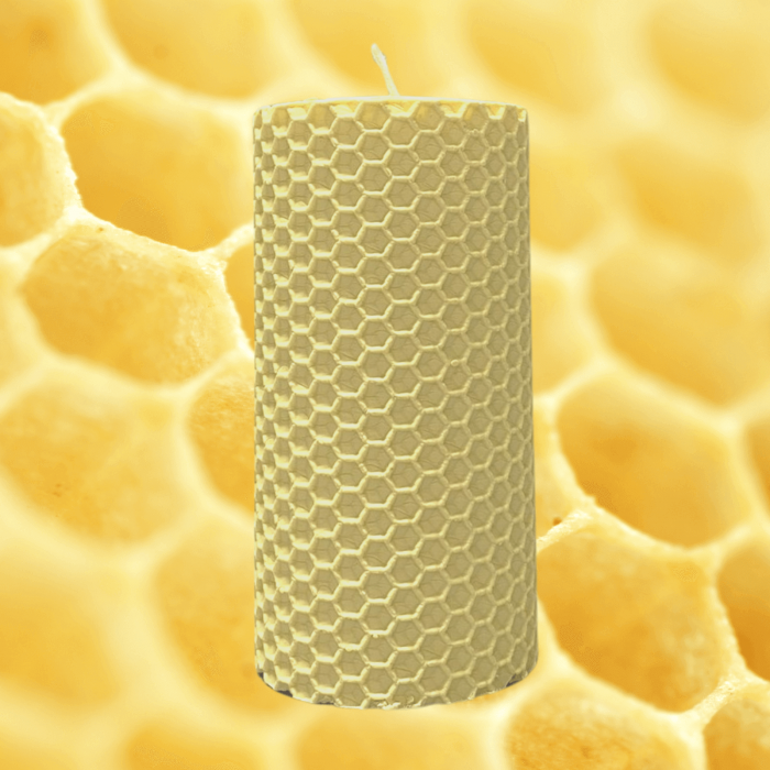 Lumanare Marturie din Ceara de Albine naturala tip fagure colorat - Vanila [2]