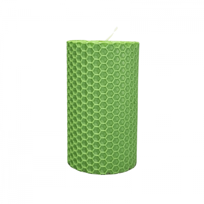 Lumanare Marturie din Ceara de Albine naturala tip fagure colorat - Verde deschis [3]