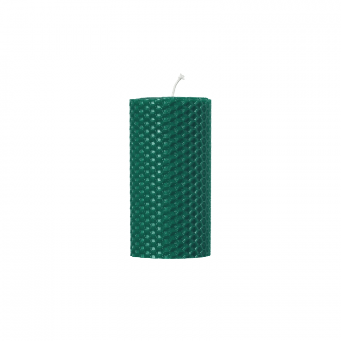 Lumanare Marturie din Ceara de Albine naturala tip fagure colorat - Verde inchis [2]