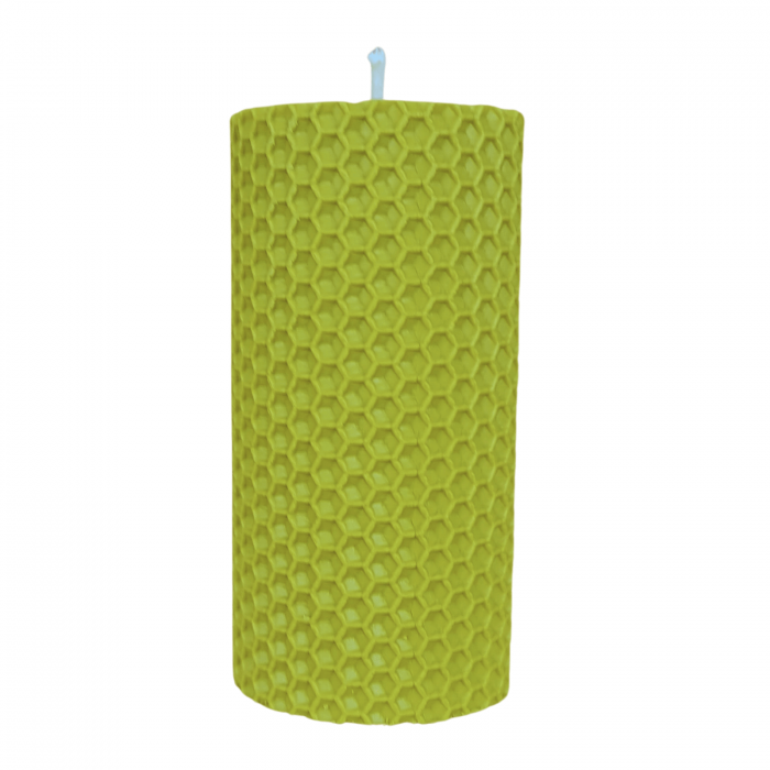 Lumanare Marturie din Ceara de Albine naturala tip fagure colorat Verde Lime [4]