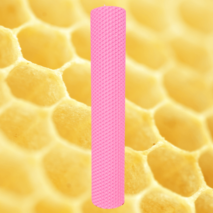 Lumanare naturala fagure din Ceara de Albine colorata Roz [2]