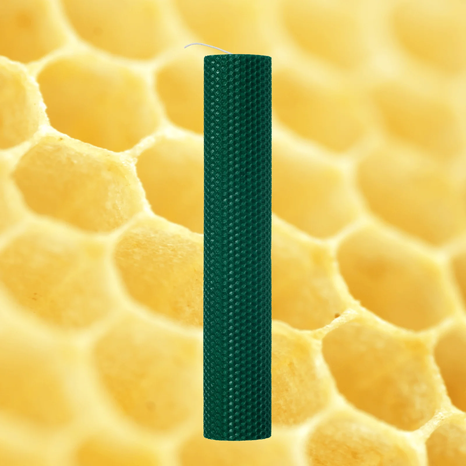 Lumanare naturala fagure din Ceara de Albine colorata - Verde inchis [3]