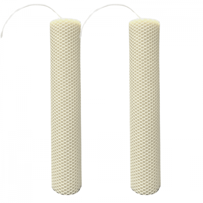 Set 2 Lumanari naturale fagure din Ceara de Albine colorata Ivory [4]