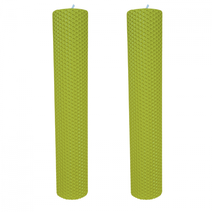 Set 2 Lumanari naturale fagure din Ceara de Albine colorata Verde Lime [4]