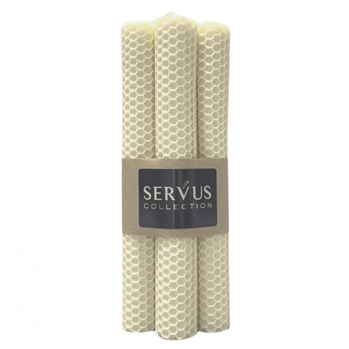 Set 4 Lumanari naturale fagure din Ceara de Albine colorata - Ivory [4]