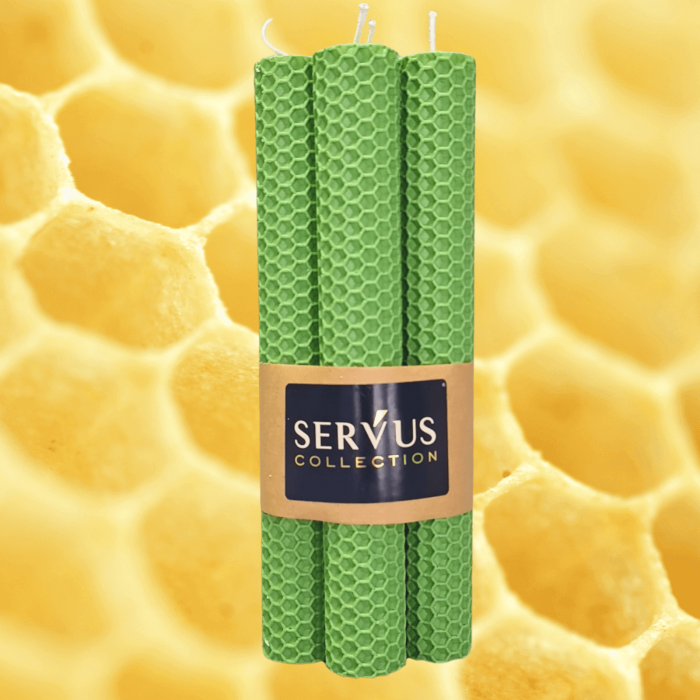 Set 4 Lumanari naturale fagure din Ceara de Albine colorata - Verde deschis [2]