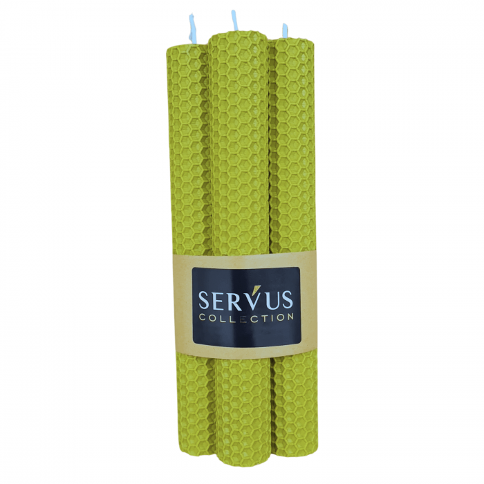 Set 4 Lumanari naturale fagure din Ceara de Albine colorata Verde Lime [4]