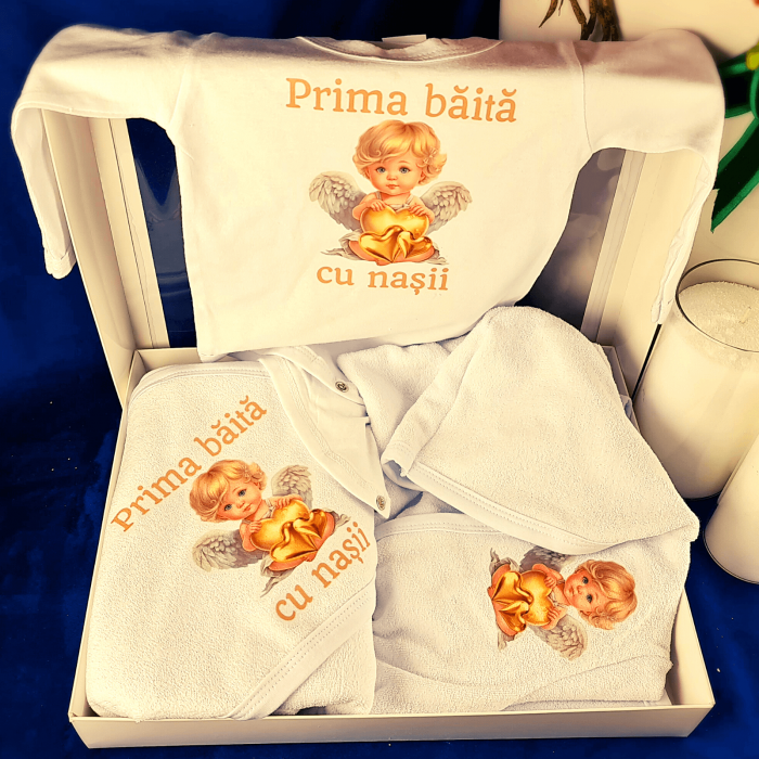 Set prima baita cu nasii - model Ingeras cu inimioare aurii [2]