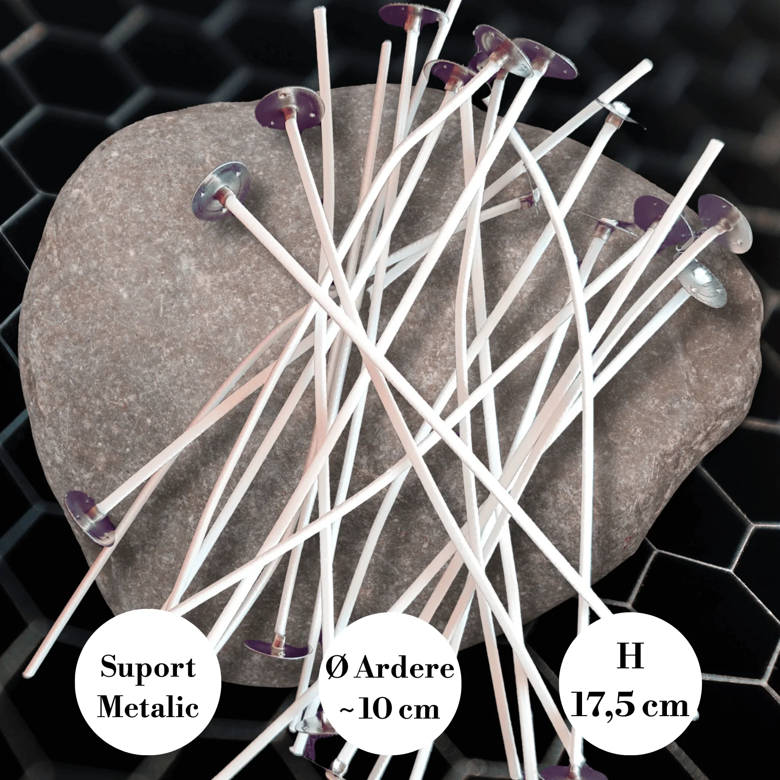 Fitil – Lumânări - Fitil Cerat din Bumbac cu Suport 17,5 cm | Ø Ardere ~10 cm – Seria Profesională SHW