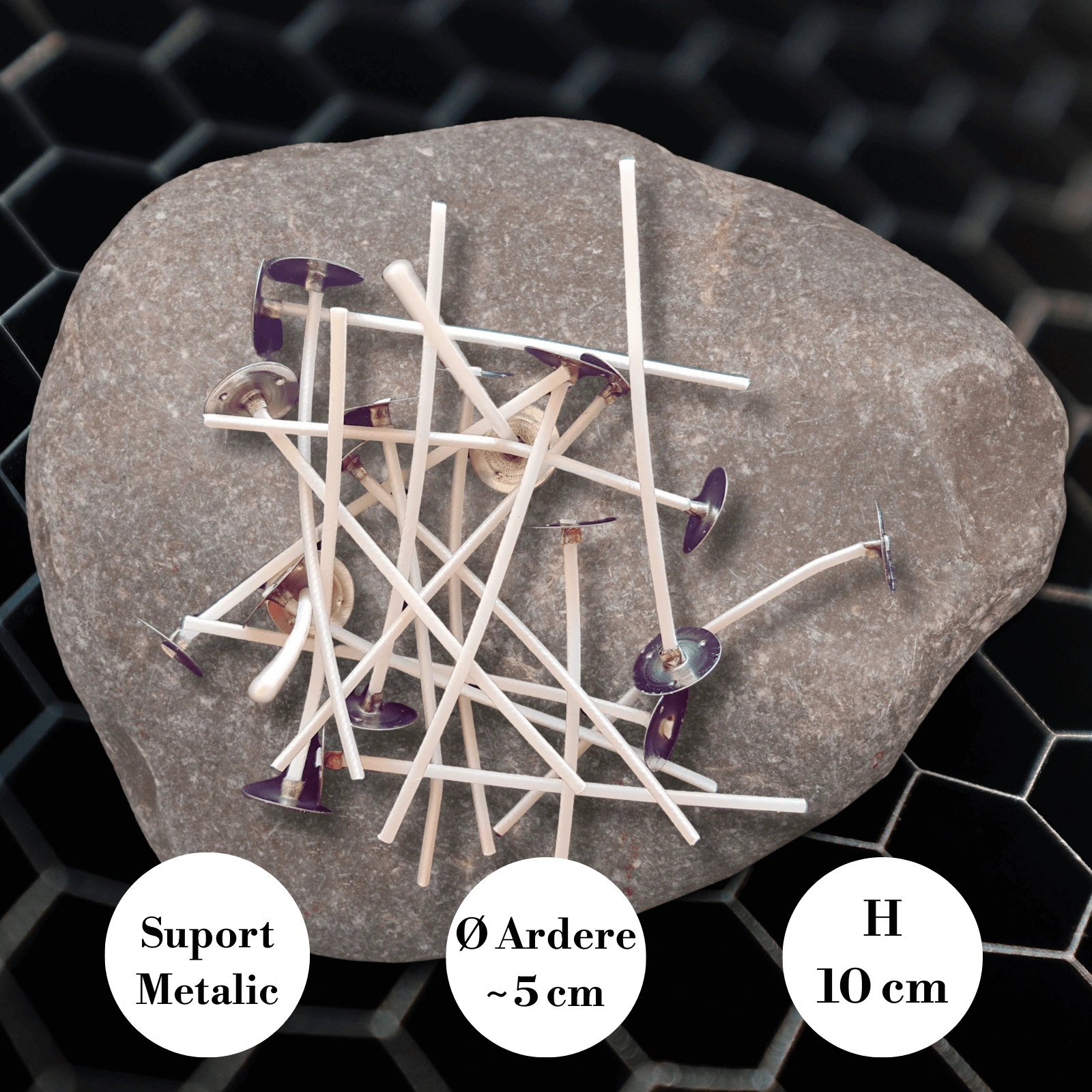 Fitil Cerat din Bumbac cu Suport 10 cm | Ø Ardere ~5 cm – Seria Profesională SHW [0]