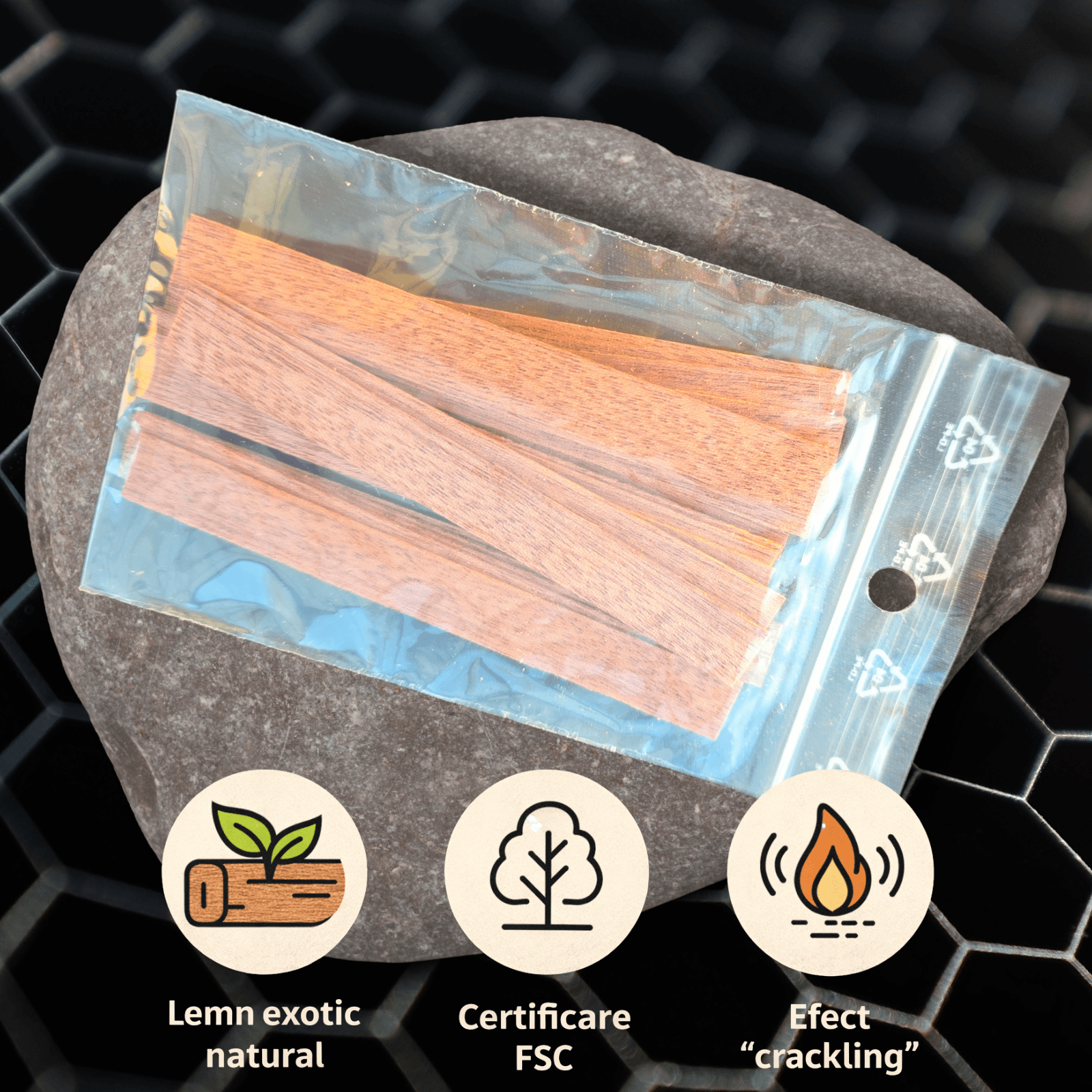 Fitil din lemn exotic tip drept – 90 × 14 mm – set 20 buc [3]