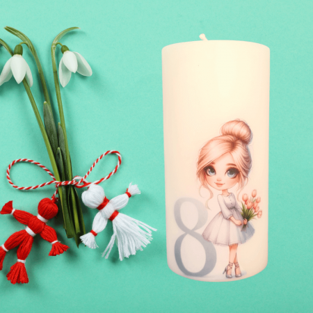 Lumânări Decorative - Lumanare 8 Martie fetita
