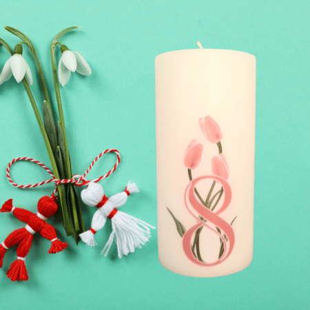 Lumânări Decorative - Lumanare 8 Martie lalele
