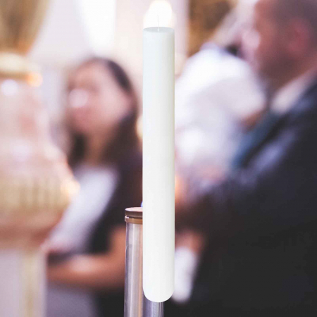 Lumânări Botez simple - Lumanare Botez Alba cu diametrul de 3,5cm