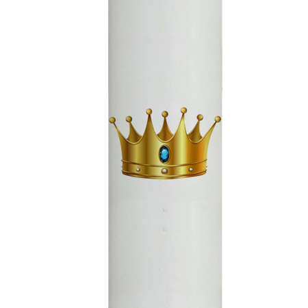 Lumanare Botez Coroana cu albastru H35cm D5,5cm [4]