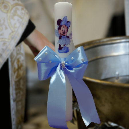 Trusouri si Lumânări decorate Botez - Lumanare botez decorata Zana albastra
