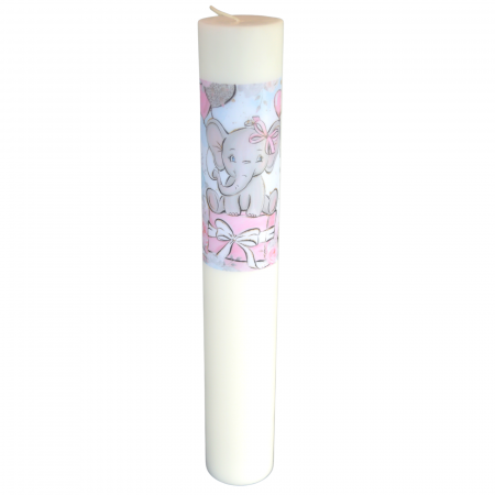 Lumanare Botez Elefant cu roz [1]