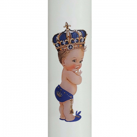 Lumanare Botez Print cu albastru [3]