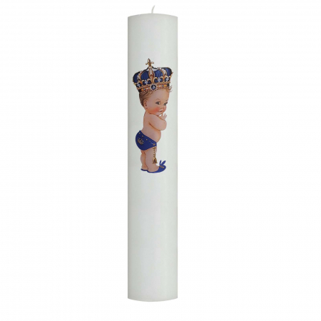 Lumanare Botez Print cu albastru [4]