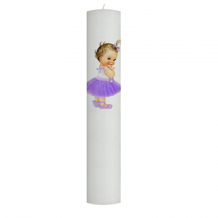 Lumanare Botez Printesa cu rochie mov [4]