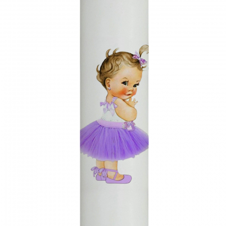 Lumanare Botez Printesa cu rochie mov [3]