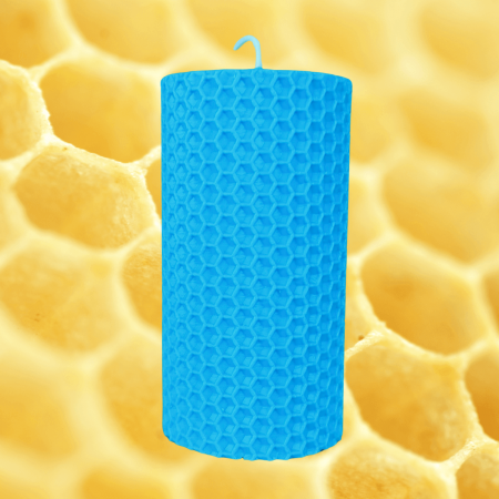 Lumanare Marturie din Ceara de Albine naturala tip fagure colorat - Albastru [1]