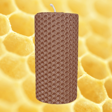 Lumanare Marturie din Ceara de Albine naturala tip fagure colorat Maro Cappuccino [1]