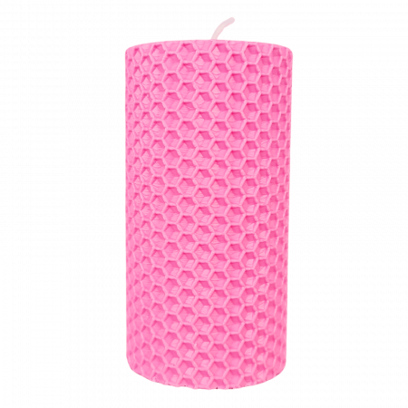 Lumanare Marturie din Ceara de Albine naturala tip fagure colorat - Roz [3]