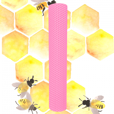 Lumânări Botez simple - Lumanare naturala fagure din Ceara de Albine colorata Roz