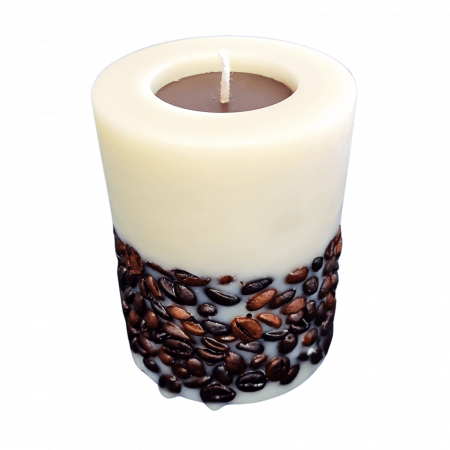 Lumânarea Artizanală Cilindru cu Boabe de Cafea [1]