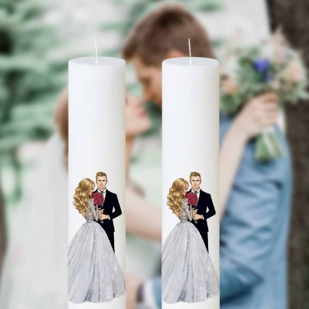 Lumânări Nuntă simple - Set 2 Lumanari Nunta Miri Blonzi