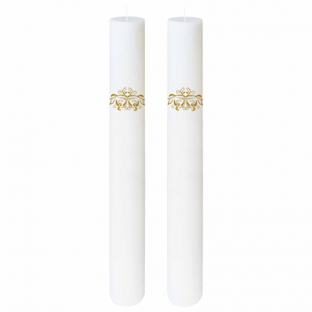 Lumânări Nuntă simple - Set 2 Lumanari Nunta Model Regal
