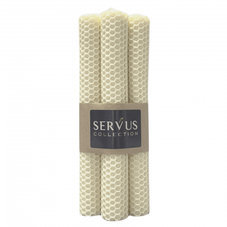 Set 4 Lumanari naturale fagure din Ceara de Albine colorata - Ivory [3]