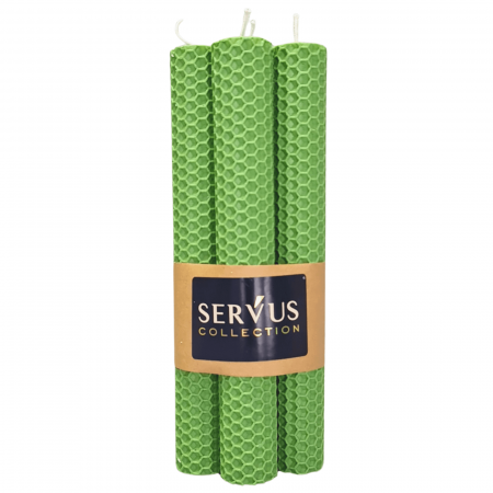 Set 4 Lumanari naturale fagure din Ceara de Albine colorata - Verde deschis [2]