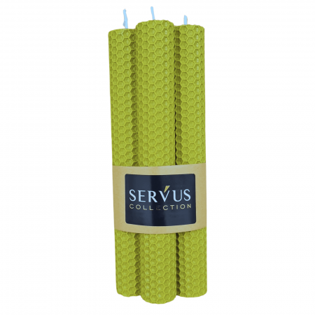 Set 4 Lumanari naturale fagure din Ceara de Albine colorata Verde Lime [3]