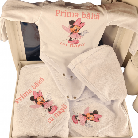 Set prima baita cu nașii pentru fetita - model Minnie Zana Roz [1]