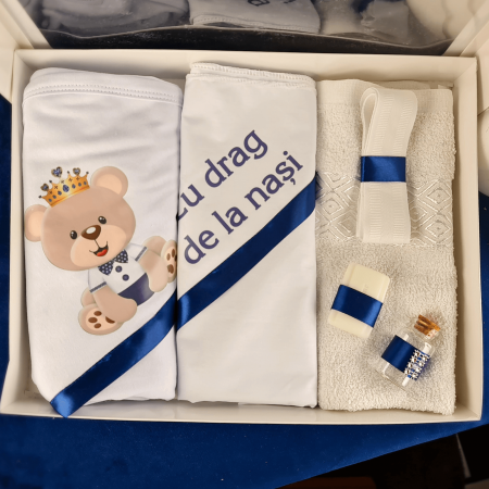 Trusou pentru botez imprimat cu Ursulet albastru [2]