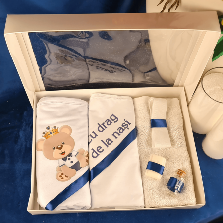 Trusou pentru botez imprimat cu Ursulet albastru [1]