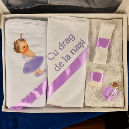 Trusou pentru botez imprimat cu Printesa Mov [2]