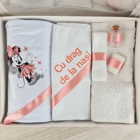 Trusouri si Lumânări decorate Botez - Trusou pentru botez imprimat cu Zana cu sclipici