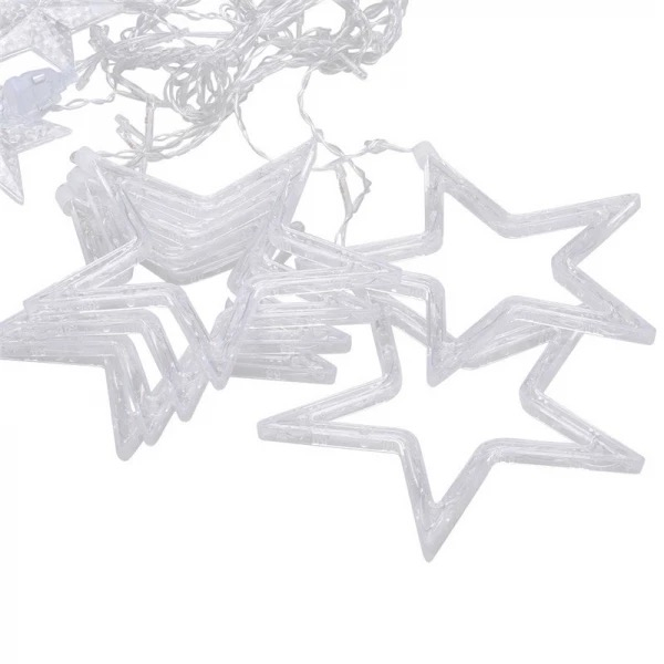 Instalatie Craciun, perdea, stele, lumina calda 3 m [9]