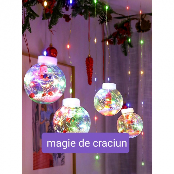 Instalatie globuri Mos Craciun multicolor [2]